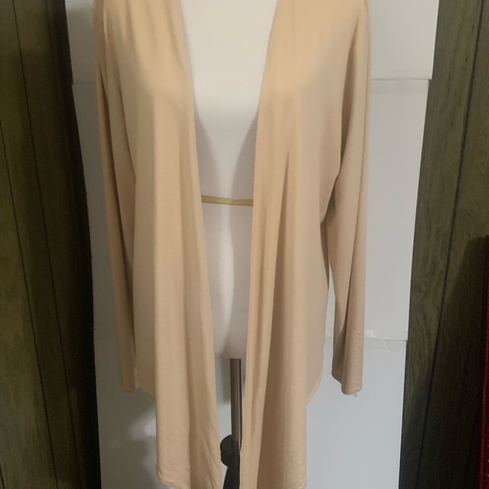 Elegant Beige Open Front Cardigan